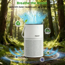 Air Purifier with HEPA Filter, Quiet Operation, Scented Sponge & Timer Mode - for Home, Office, Living Room, Bedroom - Ideal Christmas Gift - USB-Powered - No Batteries