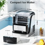 35Lbs/ Day Countertop Ice Maker, 24 Cube Ices in 6 Mins, 2 Ice Sizes, Portable Ice Maker, Compact Countertop Ice Maker, Ice Scoop & Basket for Home/ Office/ Party, Black, Ice Maker with Handle, Large Capacity Ice Making Machine