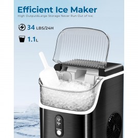 Desktop Ice Maker, 50.72oz Detachable Water Tank, Produces 16 Ice Cubes In 5-18 Minutes, 24-hour Timer, Portable Ice Cube Maker, Comes With Ice Basket & Ice Scoop, 33lbs/day, Self-cleaning Ice Maker, Suitable For Home, Office, Parties