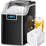 45Lbs Nugget Ice or 26Lbs Bullet Ice Maker or 4L Mini Fridge for Options, Pellet Ice Maker Machine with 24H Timer, Nugget Ice Maker Countertop, Self-Cleaning Pebble Countertop Ice Maker with Crushed Ice for Home Black