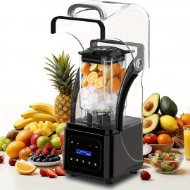 Commercial Quiet Blender | 61oz Smart Blender | Kitchen Blender with Soundproof | 5 Auto Programs | 1.8L Thickened Safe Jar | Triple Noise Reduction | Removable Splash Guard | Continuous Heavy-Duty Use, Self-Cleaning for Smoothies & Soups
